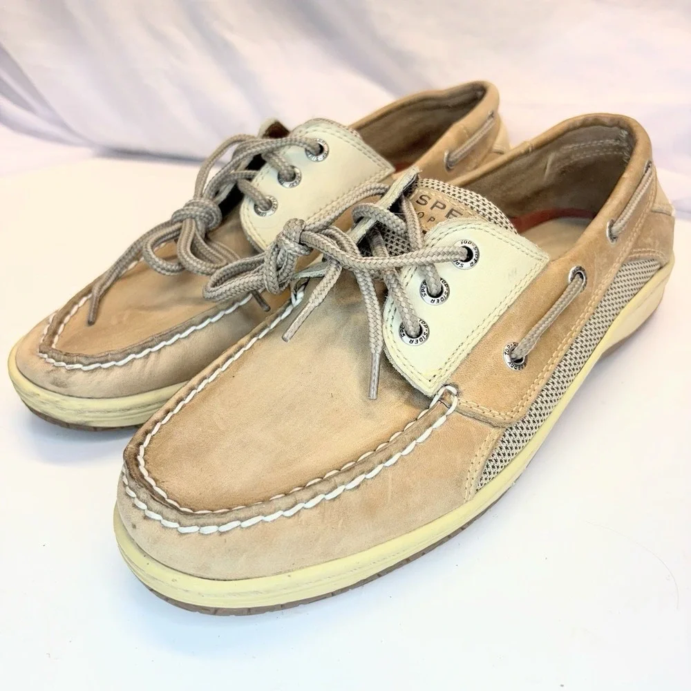 Sperry Top‎ Sider Billfish Boat Shoes Men's Brown Leather 3 Eye Deck Size 8.5 M